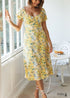 Vestido midi bohemio sexy con abertura y volantes Victoria